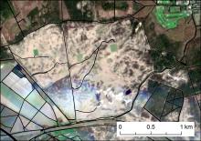 Sentinel-2 satellietfoto van 21 april 2016 van het natuurgebied Hoog Soeren op de Veluwe